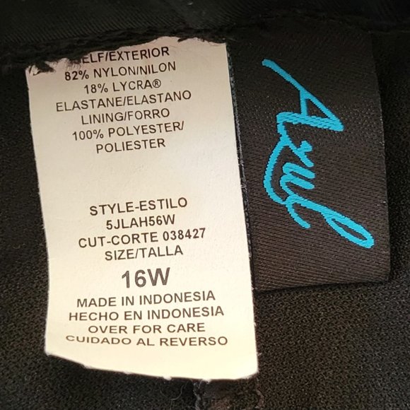 NWT Azul by Maxine of Hollywood Solid Black Swim Short NEW Plus Size 16W - Picture 13 of 14